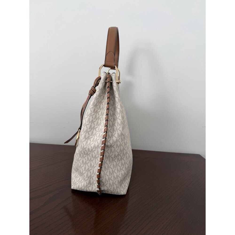 Michael Kors Shoulder Bag Joan Large Slouchy Vanilla Pebbled Leather AUTHENTIC - Picture 6 of 16